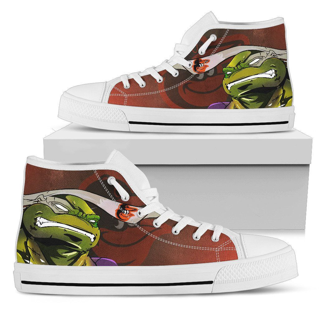Turtle Baltimore Orioles Ninja High Top Shoes Printed For Men And Women - Image 2