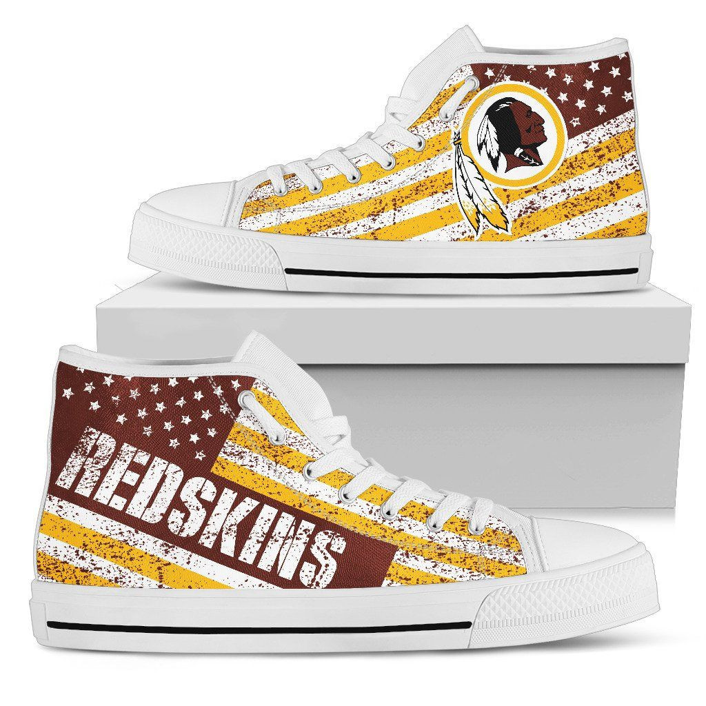 America Flag Italic Vintage Style Washington Redskins High Top Shoes Printed For Men And Women - Image 2