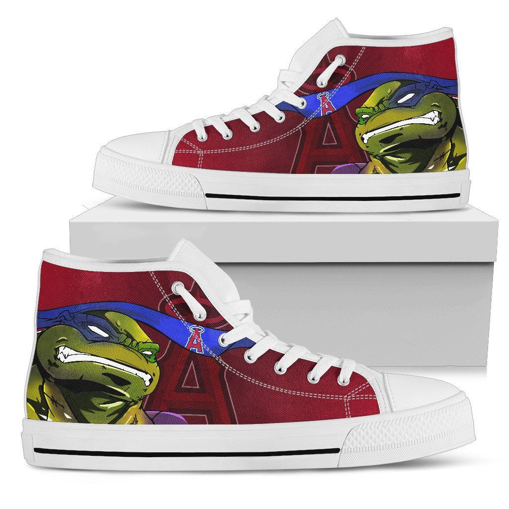 Turtle Los Angeles Angels Ninja High Top Shoes Printed For Men And Women - Image 2