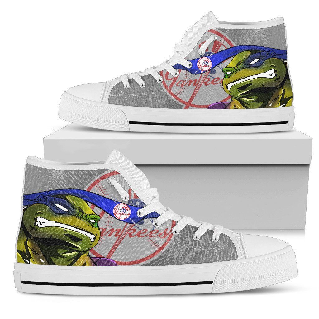 Turtle New York Yankees Ninja High Top Shoes Printed For Men And Women - Image 2