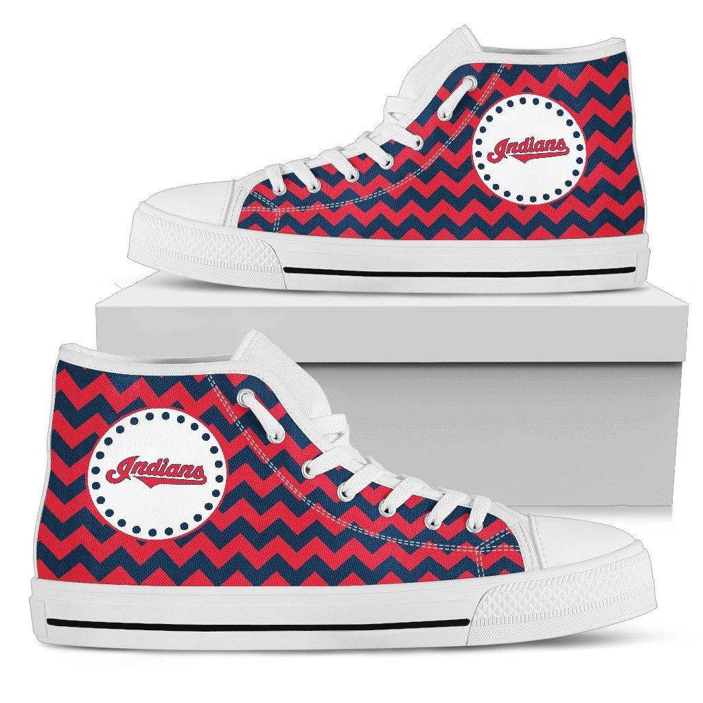 Chevron Broncos Cleveland Indians High Top Shoes Printed For Men And Women - Image 2