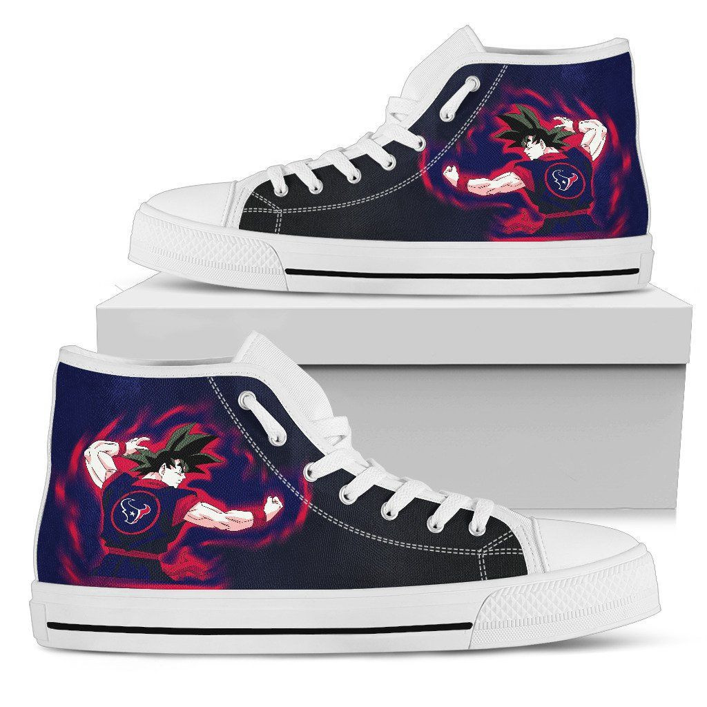 Son Goku Saiyan Power Houston Texans High Top Shoes Printed For Men And Women - Image 2