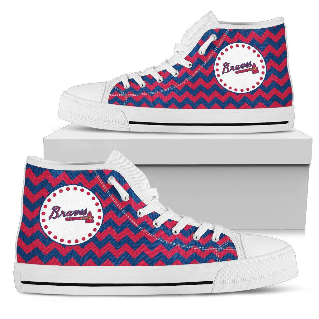 Chevron Broncos Atlanta Braves High Top Shoes Printed For Men And Women - Image 2
