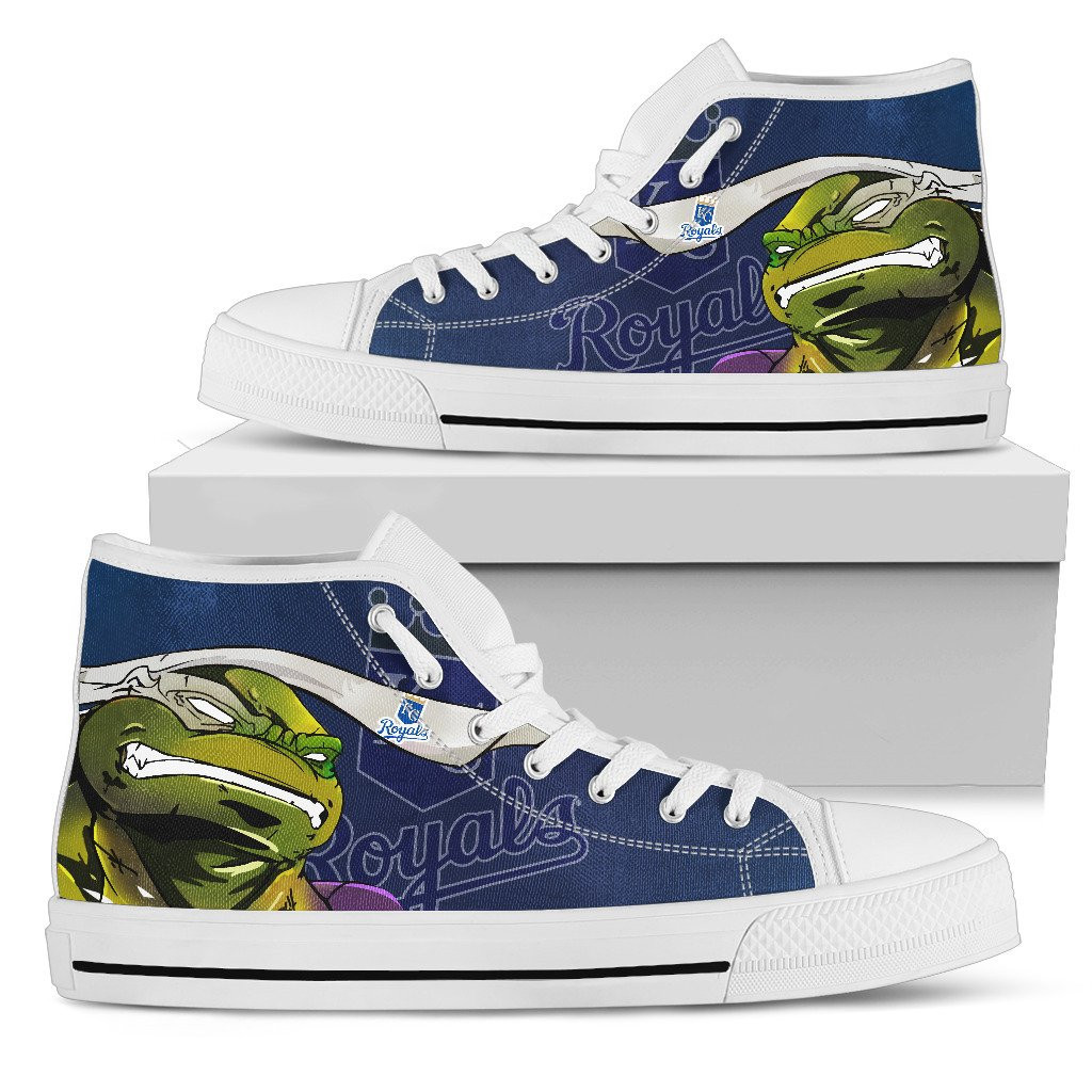 Turtle Kansas City Royals Ninja High Top Shoes Printed For Men And Women - Image 2