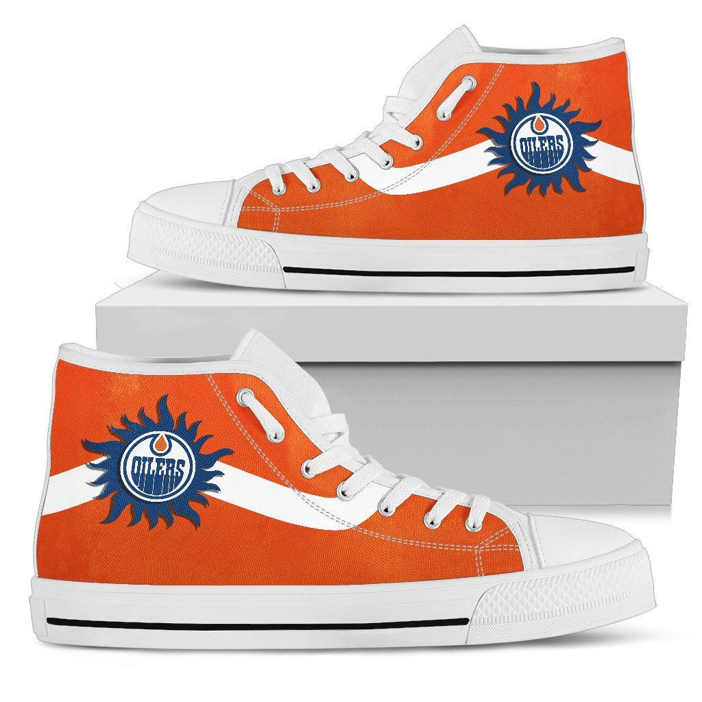 Simple Van Sun Flame Edmonton Oilers High Top Shoes Printed For Men And Women - Image 2
