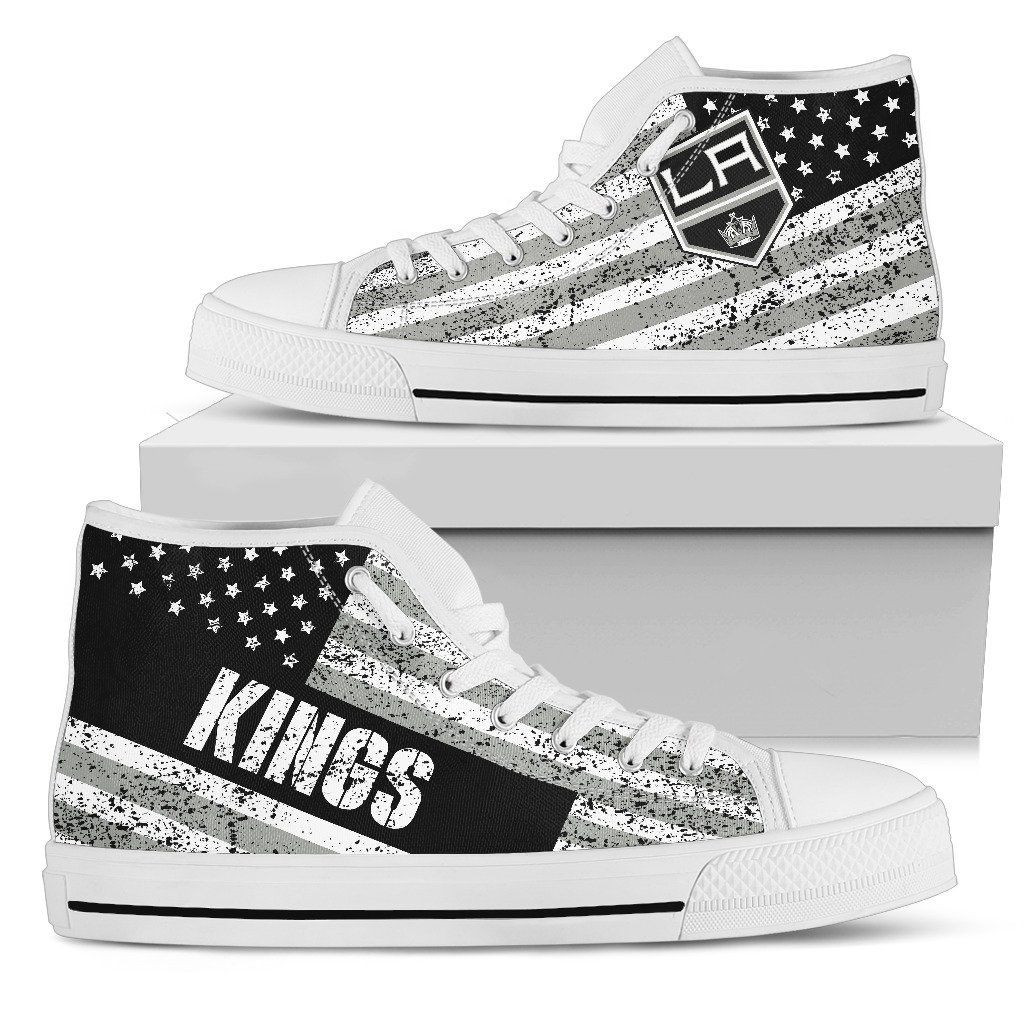 America Flag Italic Vintage Style Los Angeles Kings High Top Shoes Printed For Men And Women - Image 2