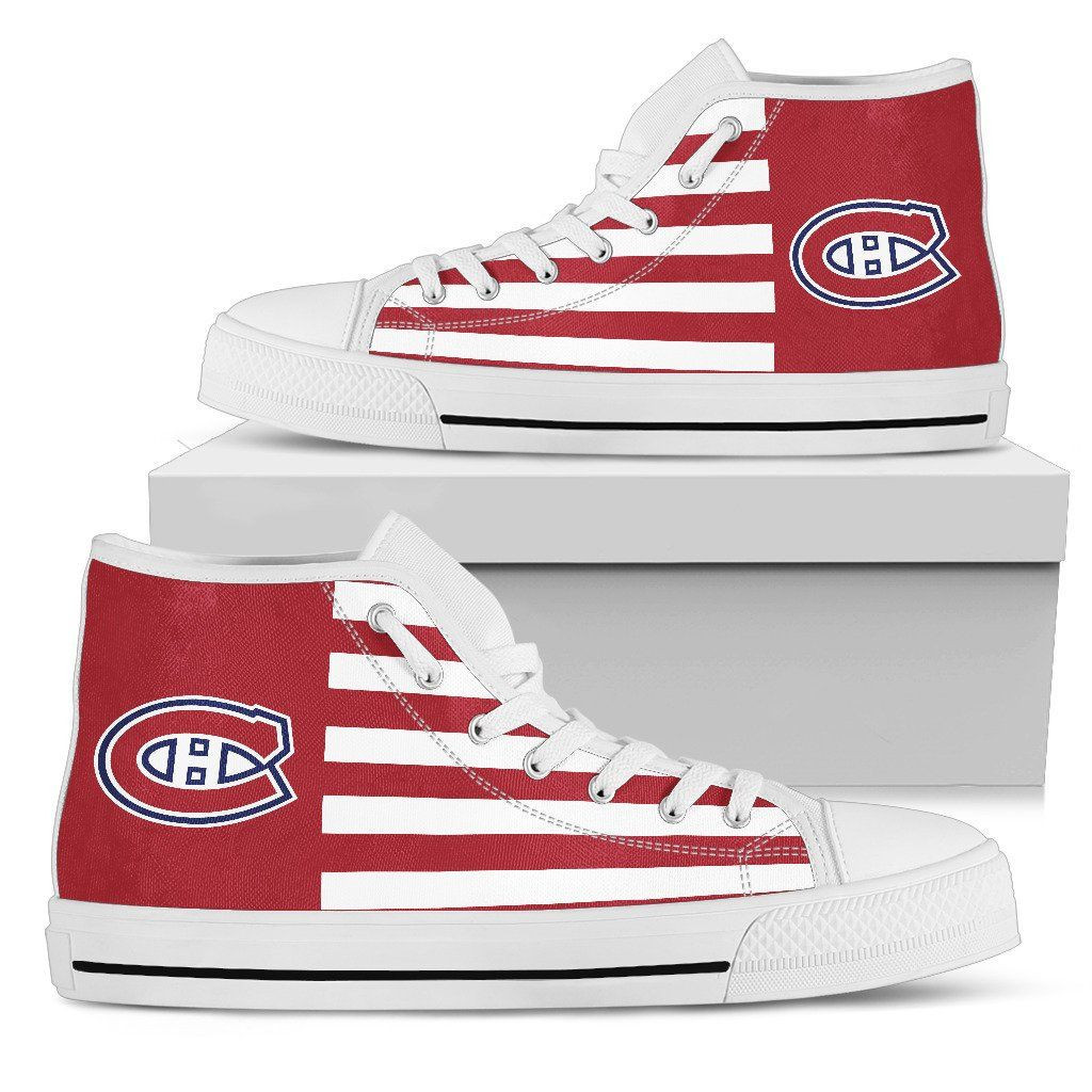 American Flag Montreal Canadiens High Top Shoes Printed For Men And Women - Image 2