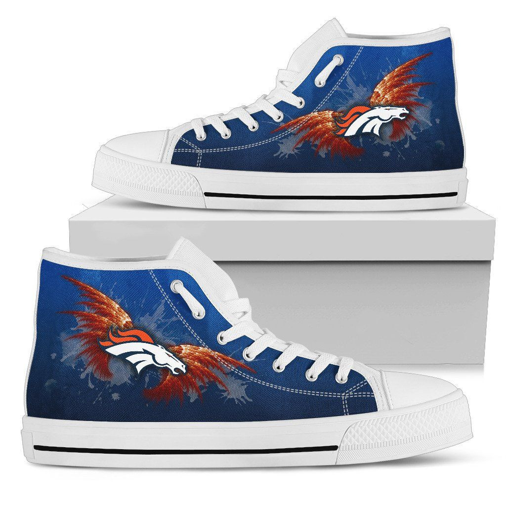 Angel Wings Denver Broncos High Top Shoes Printed For Men And Women - Image 2