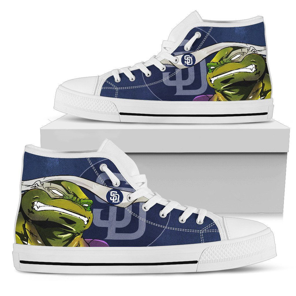Turtle San Diego Padres Ninja High Top Shoes Printed For Men And Women - Image 2