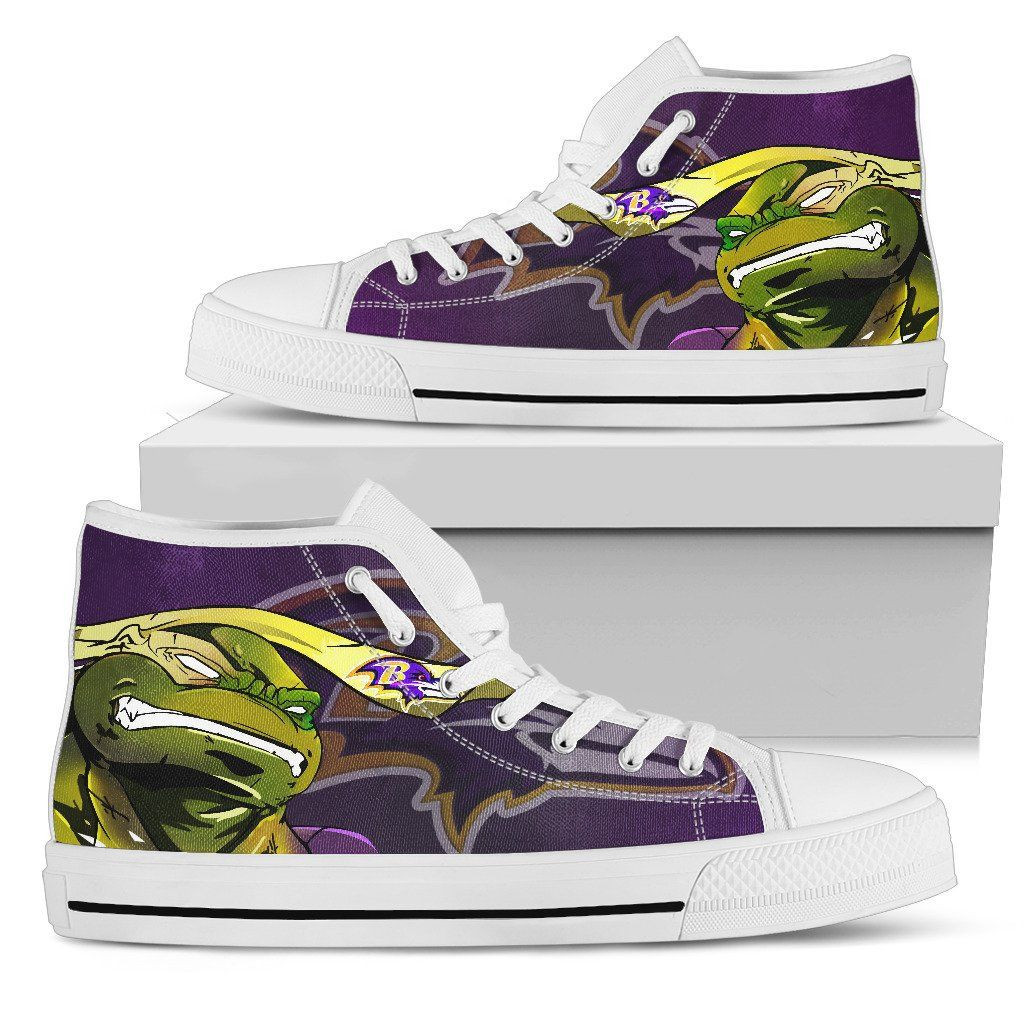 Turtle Baltimore Ravens Ninja High Top Shoes Printed For Men And Women - Image 2