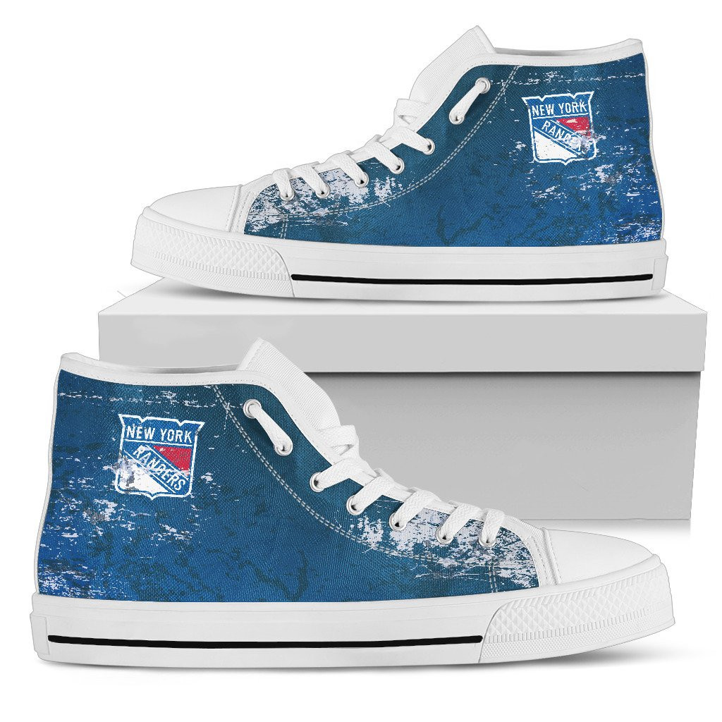 Grunge Vintage Logo New York Rangers High Top Shoes Printed For Men And Women - Image 2