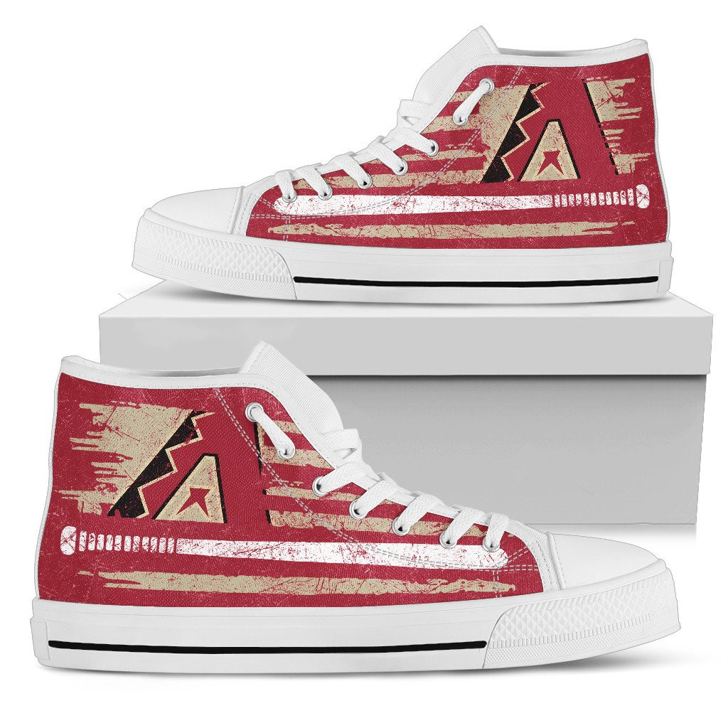 American Flag Vintage Baseball Arizona Diamondbacks High Top Shoes Printed For Men And Women - Image 2
