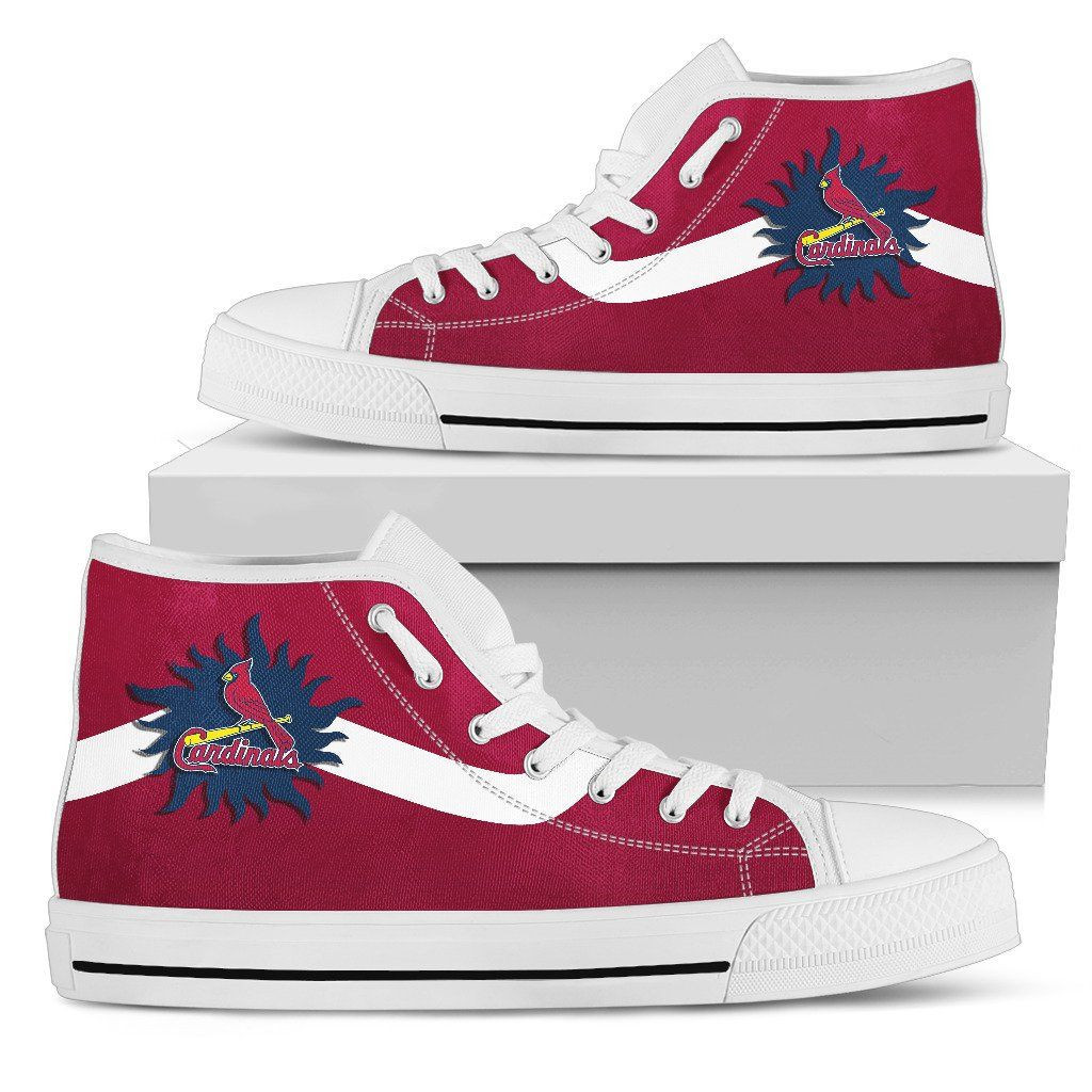 Simple Van Sun Flame St. Louis Cardinals High Top Shoes Printed For Men And Women - Image 2