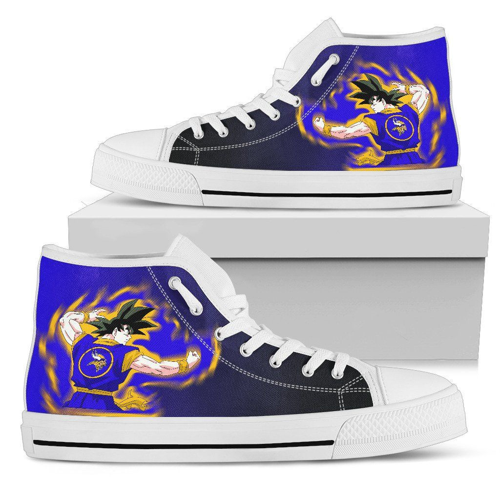 Son Goku Saiyan Power Minnesota Vikings High Top Shoes Printed For Men And Women - Image 2