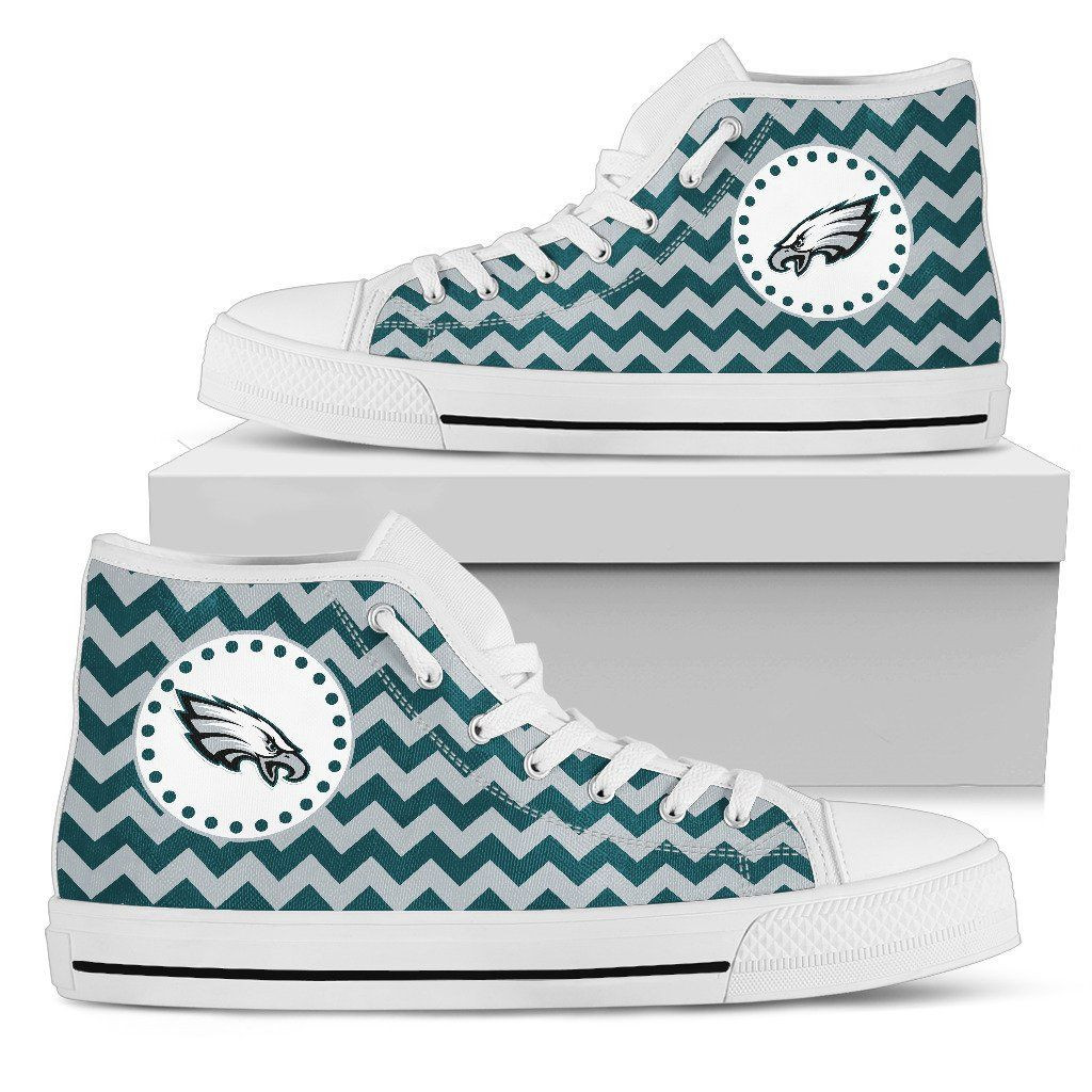 Chevron Broncos Philadelphia Eagles High Top Shoes Printed For Men And Women - Image 2