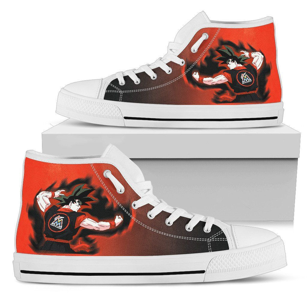 Miami Marlins Goku Saiyan Power High Top Shoes Printed For Men And Women - Image 2