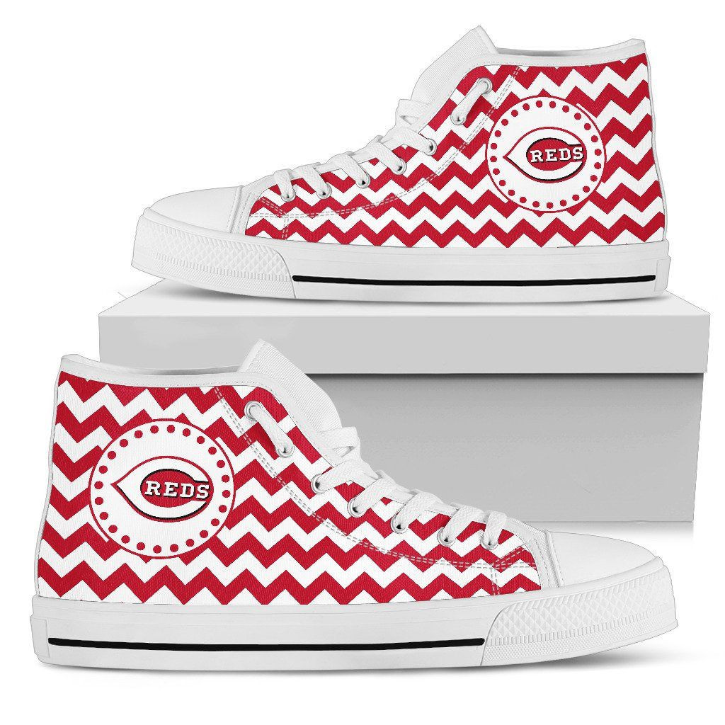 Chevron Broncos Cincinnati Reds High Top Shoes Printed For Men And Women - Image 2