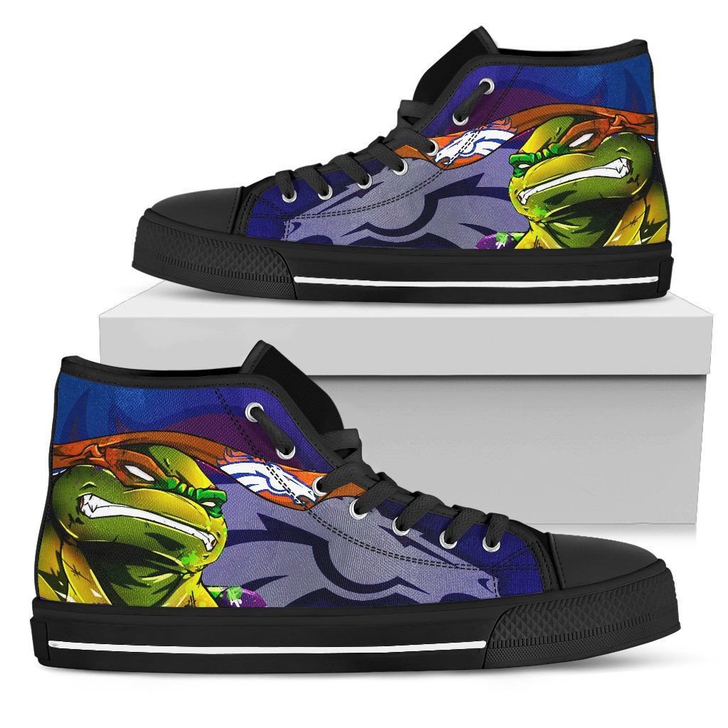 Turtle Denver Broncos Ninja High Top Shoes Printed For Men And Women - Image 2