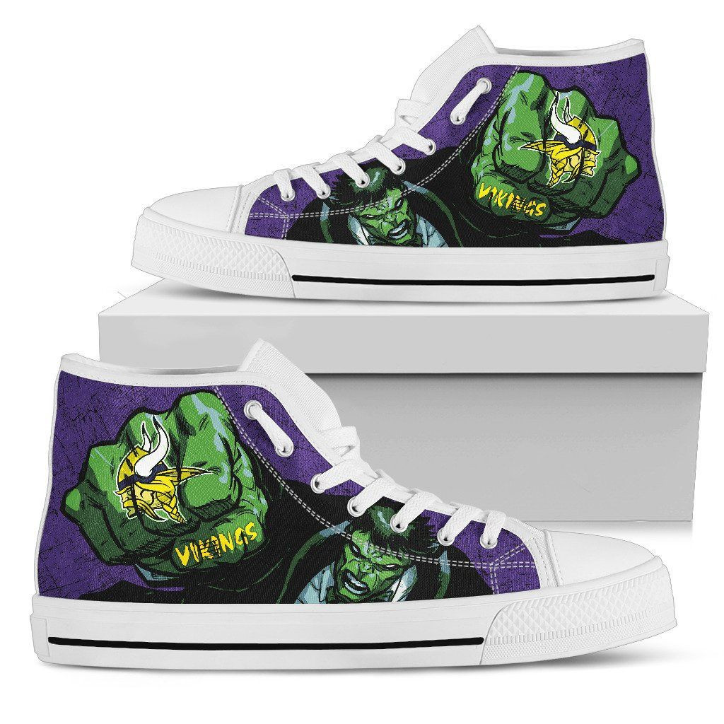 Hulk Punch Minnesota Vikings High Top Shoes Printed For Men And Women - Image 2
