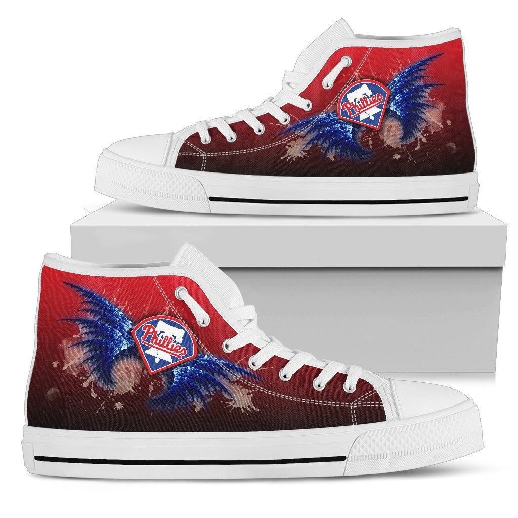 Angel Wings Philadelphia Phillies High Top Shoes Printed For Men And Women - Image 2