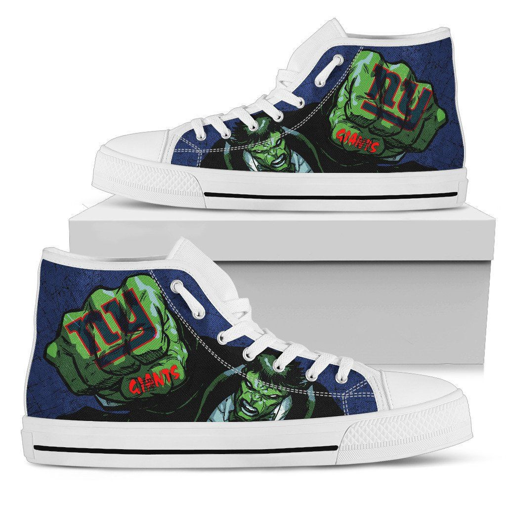 Hulk Punch New York Giants High Top Shoes Printed For Men And Women - Image 2