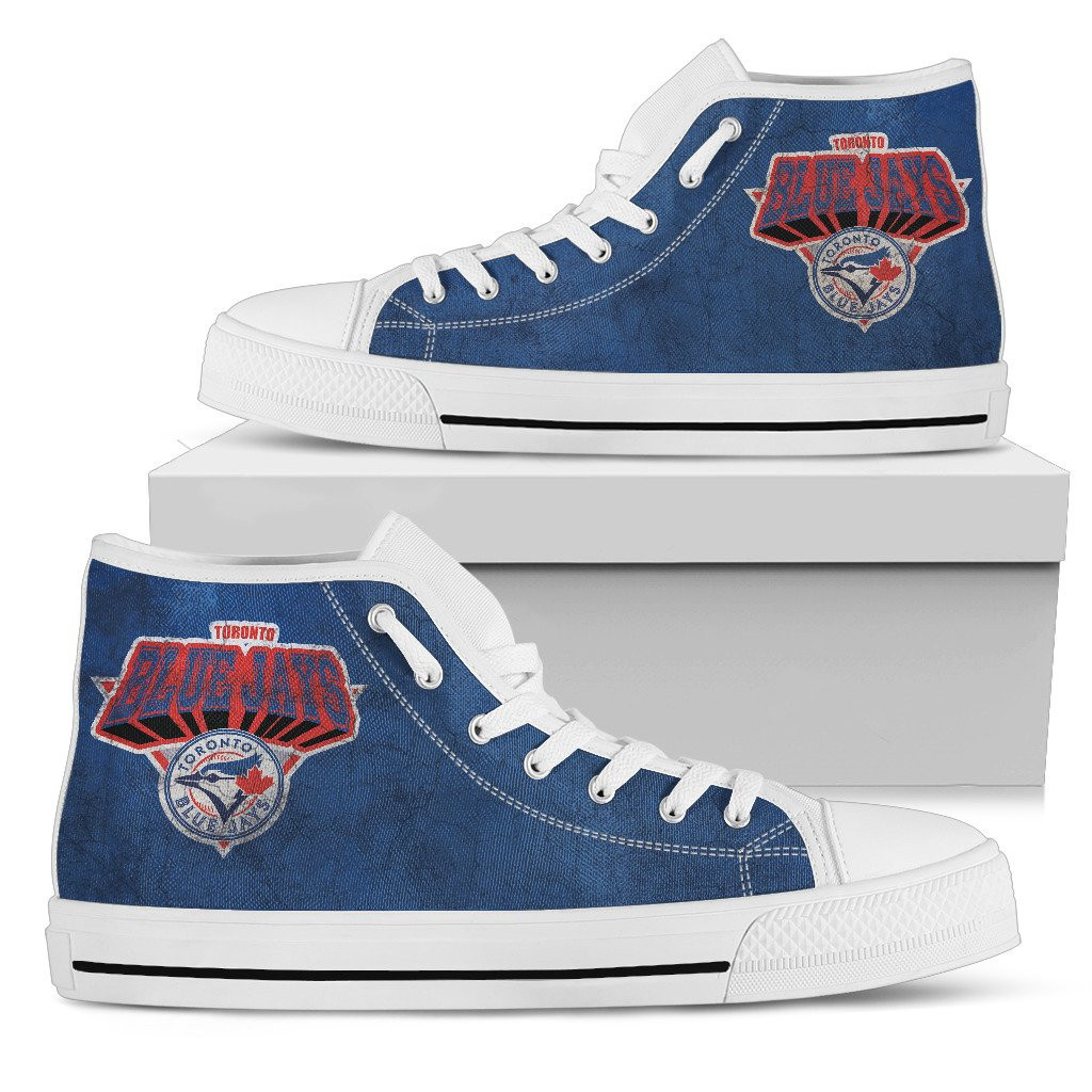 3D Simple Logo Toronto Blue Jays High Top Shoes Printed For Men And Women - Image 2