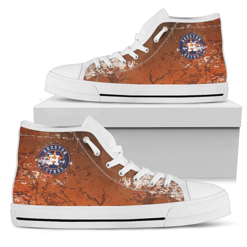 Grunge Vintage Logo Houston Astros High Top Shoes Printed For Men And Women - Image 2
