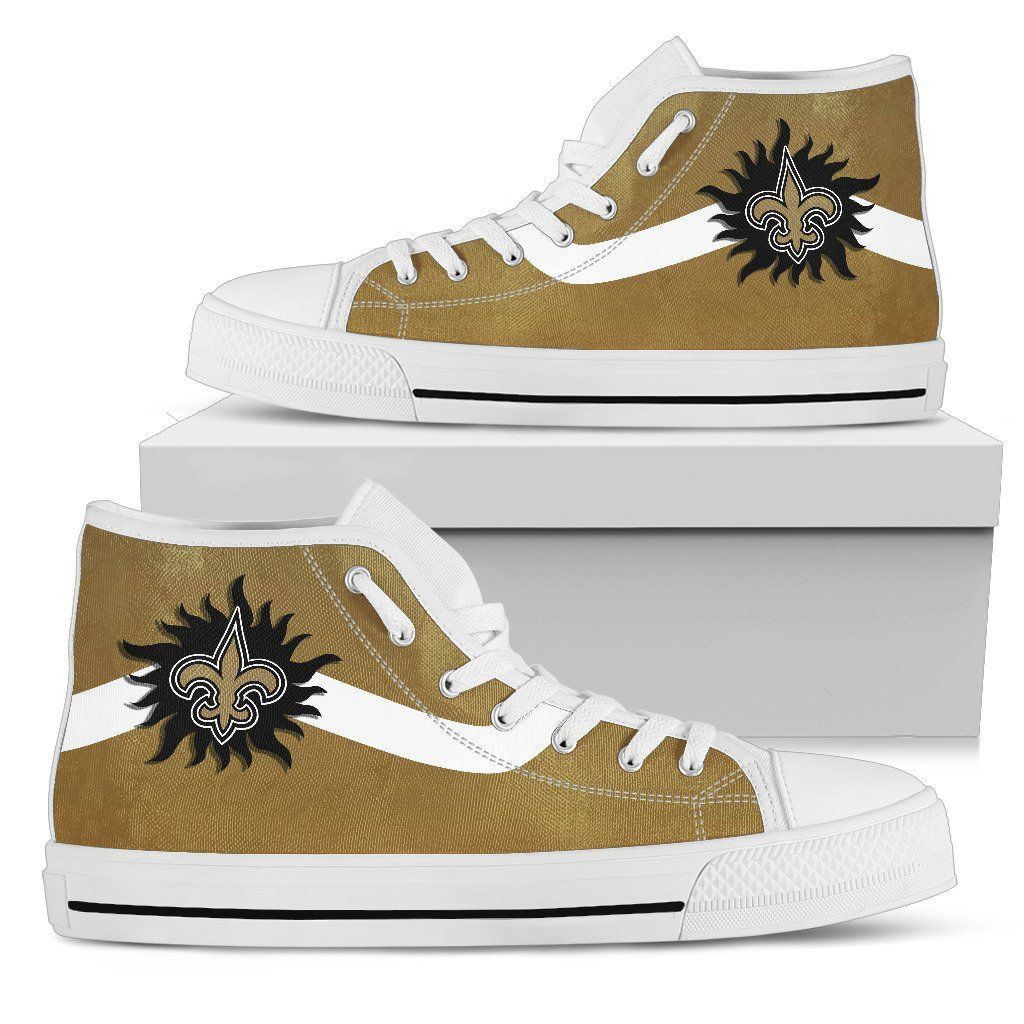 Simple Van Sun Flame New Orleans Saints High Top Shoes Printed For Men And Women - Image 2
