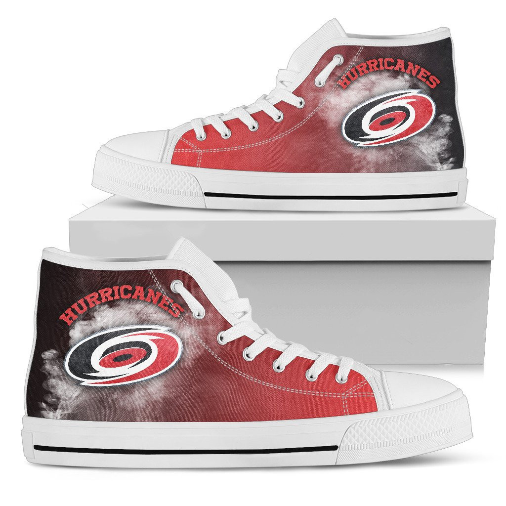 White Smoke Vintage Carolina Hurricanes High Top Shoes Printed For Men And Women - Image 2
