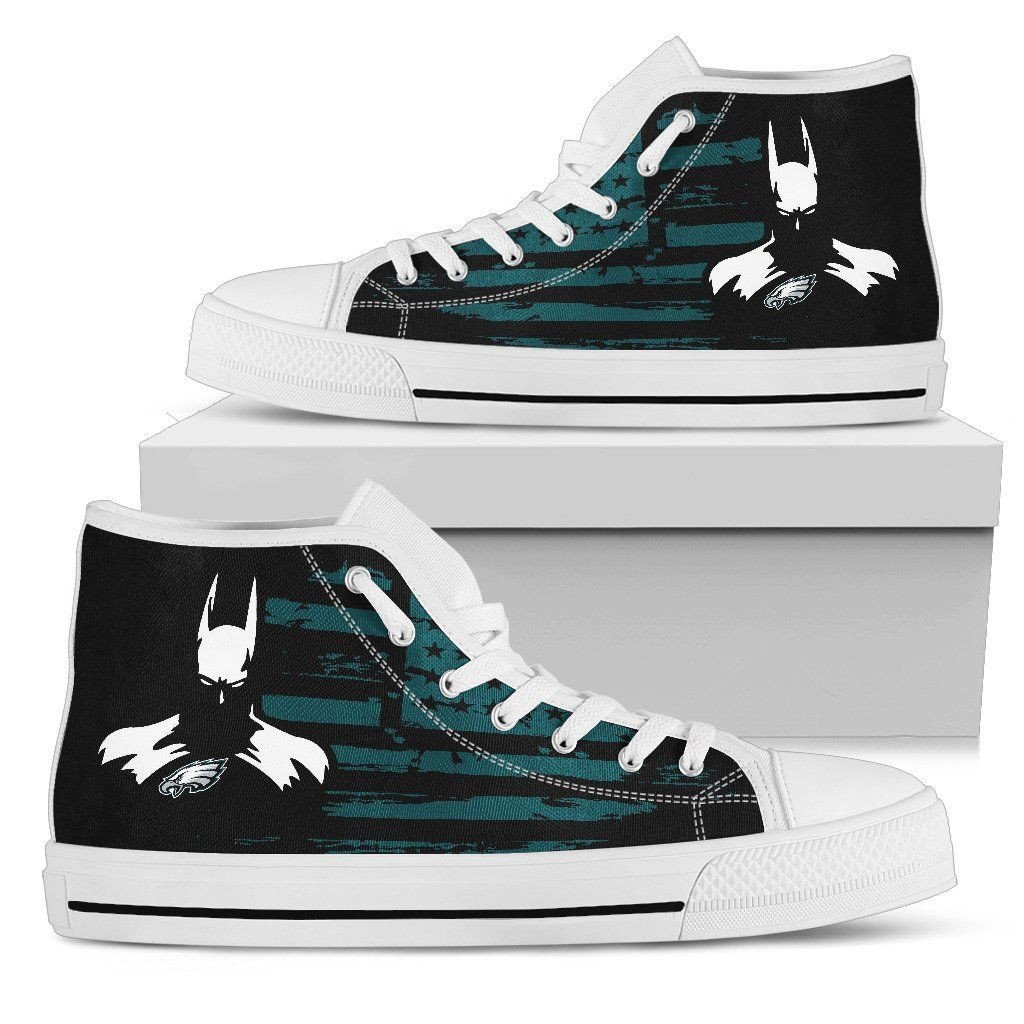 Batman Style Big Philadelphia Eagles High Top Shoes Printed For Men And Women - Image 2