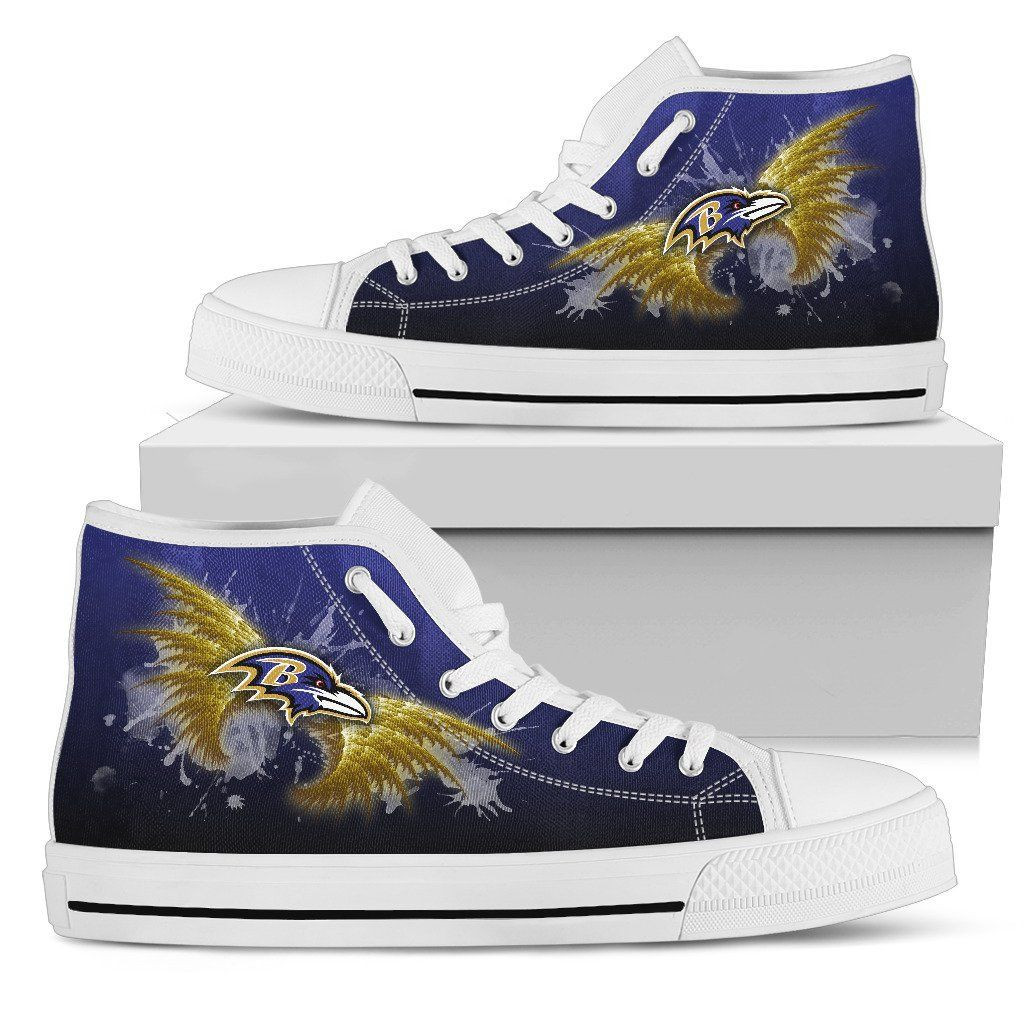 Angel Wings Baltimore Ravens High Top Shoes Printed For Men And Women - Image 2
