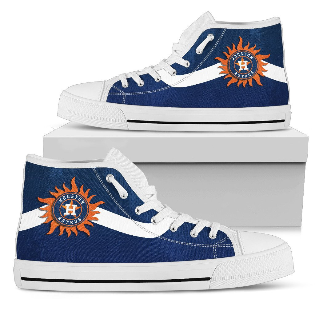 Simple Van Sun Flame Houston Astros High Top Shoes Printed For Men And Women - Image 2