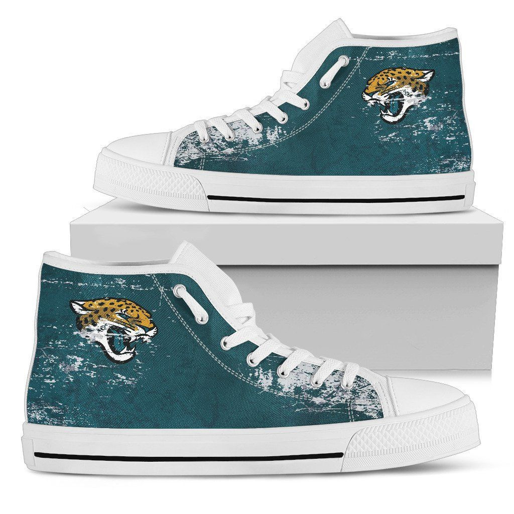 Grunge Vintage Logo Jacksonville Jaguars High Top Shoes Printed For Men And Women - Image 2