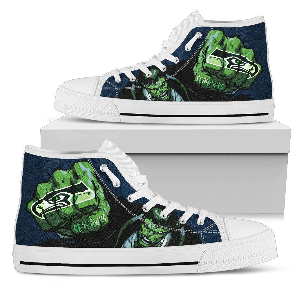 Hulk Punch Seattle Seahawks High Top Shoes Printed For Men And Women - Image 2