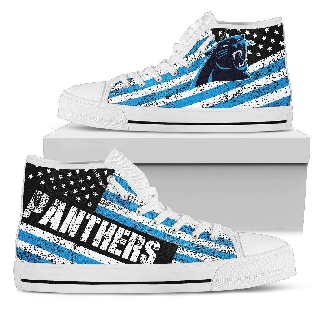 America Flag Italic Vintage Style Carolina Panthers High Top Shoes Printed For Men And Women - Image 2