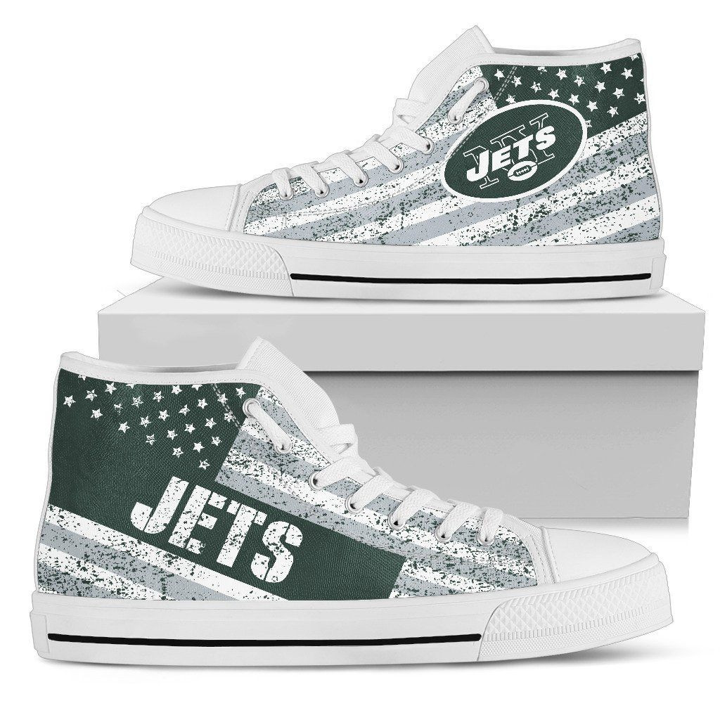 America Flag Italic Vintage Style New York Jets High Top Shoes Printed For Men And Women - Image 2