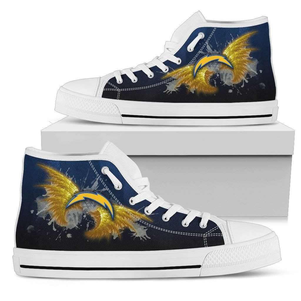 Angel Wings Los Angeles Chargers High Top Shoes Printed For Men And Women - Image 2