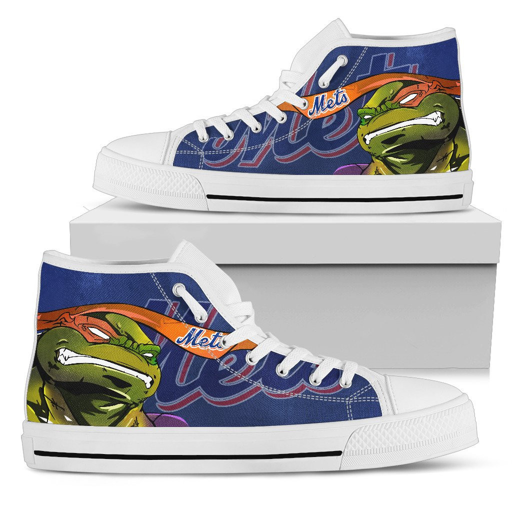 Turtle New York Mets Ninja High Top Shoes Printed For Men And Women - Image 2