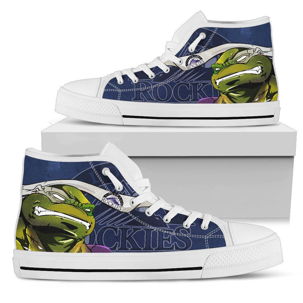 Turtle Colorado Rockies Ninja High Top Shoes Printed For Men And Women - Image 2