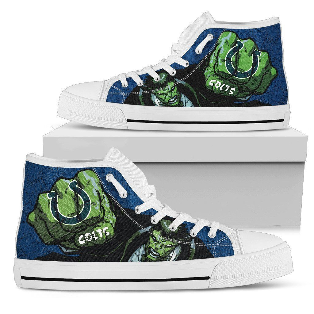 Hulk Punch Indianapolis Colts High Top Shoes Printed For Men And Women - Image 2