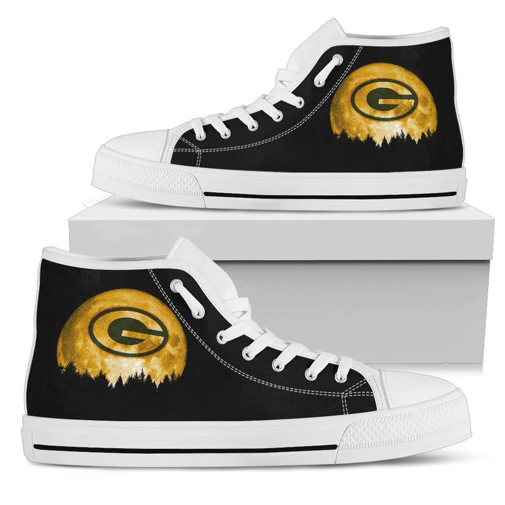 Halloween Orange Moon Mystery Green Bay Packers High Top Shoes Printed For Men And Women - Image 2
