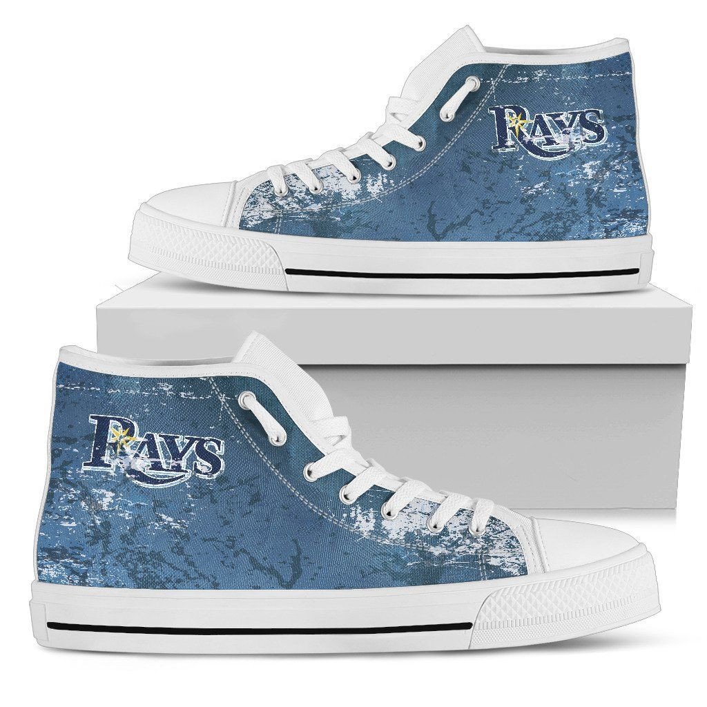 Grunge Vintage Logo Tampa Bay Rays High Top Shoes Printed For Men And Women - Image 2