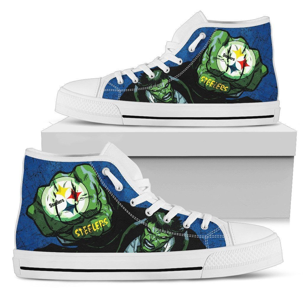 Hulk Punch Pittsburgh Steelers High Top Shoes Printed For Men And Women - Image 2
