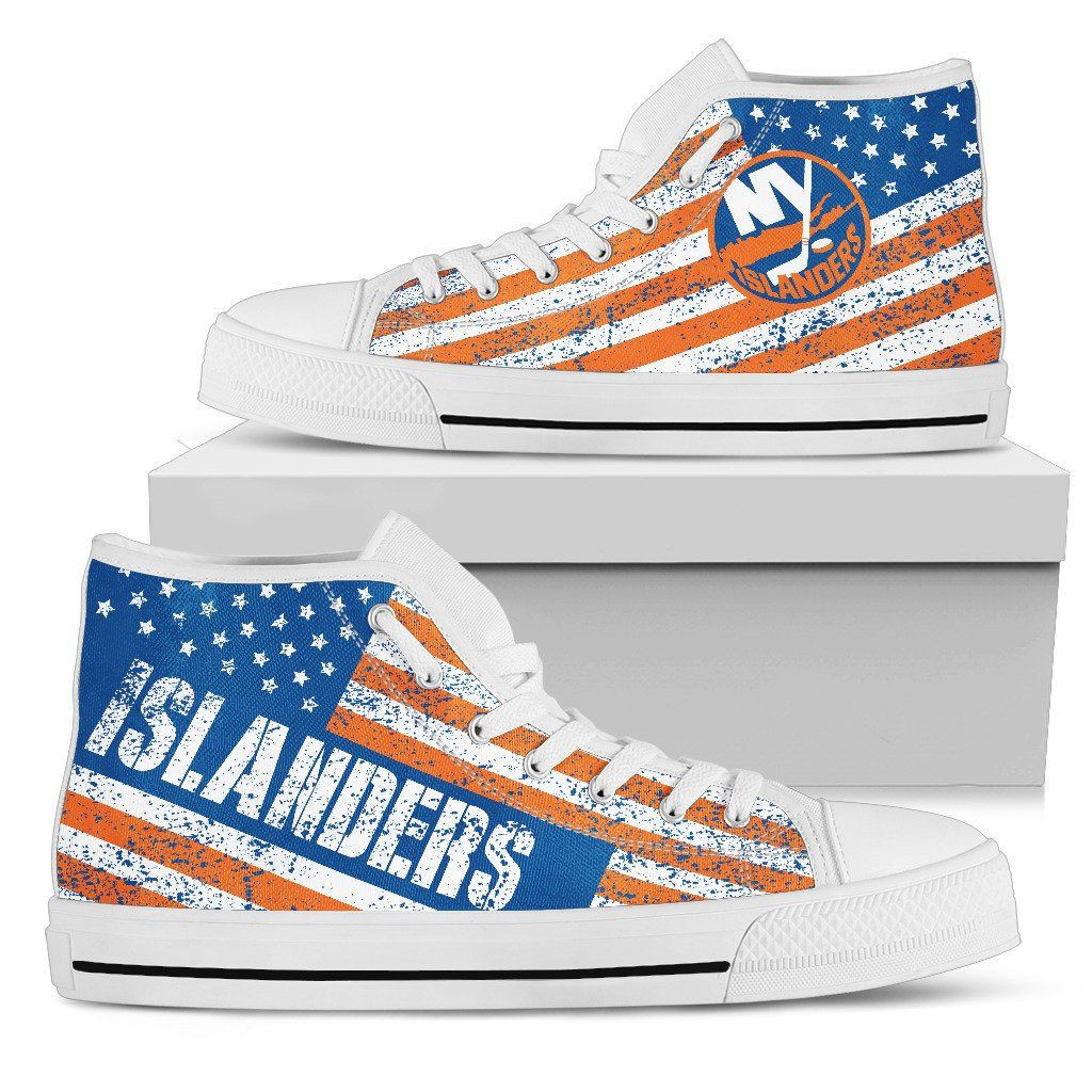America Flag Italic Vintage Style New York Islanders High Top Shoes Printed For Men And Women - Image 2