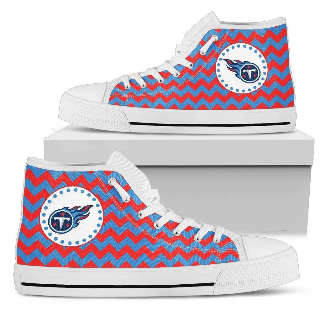Chevron Broncos Tennessee Titans High Top Shoes Printed For Men And Women - Image 2