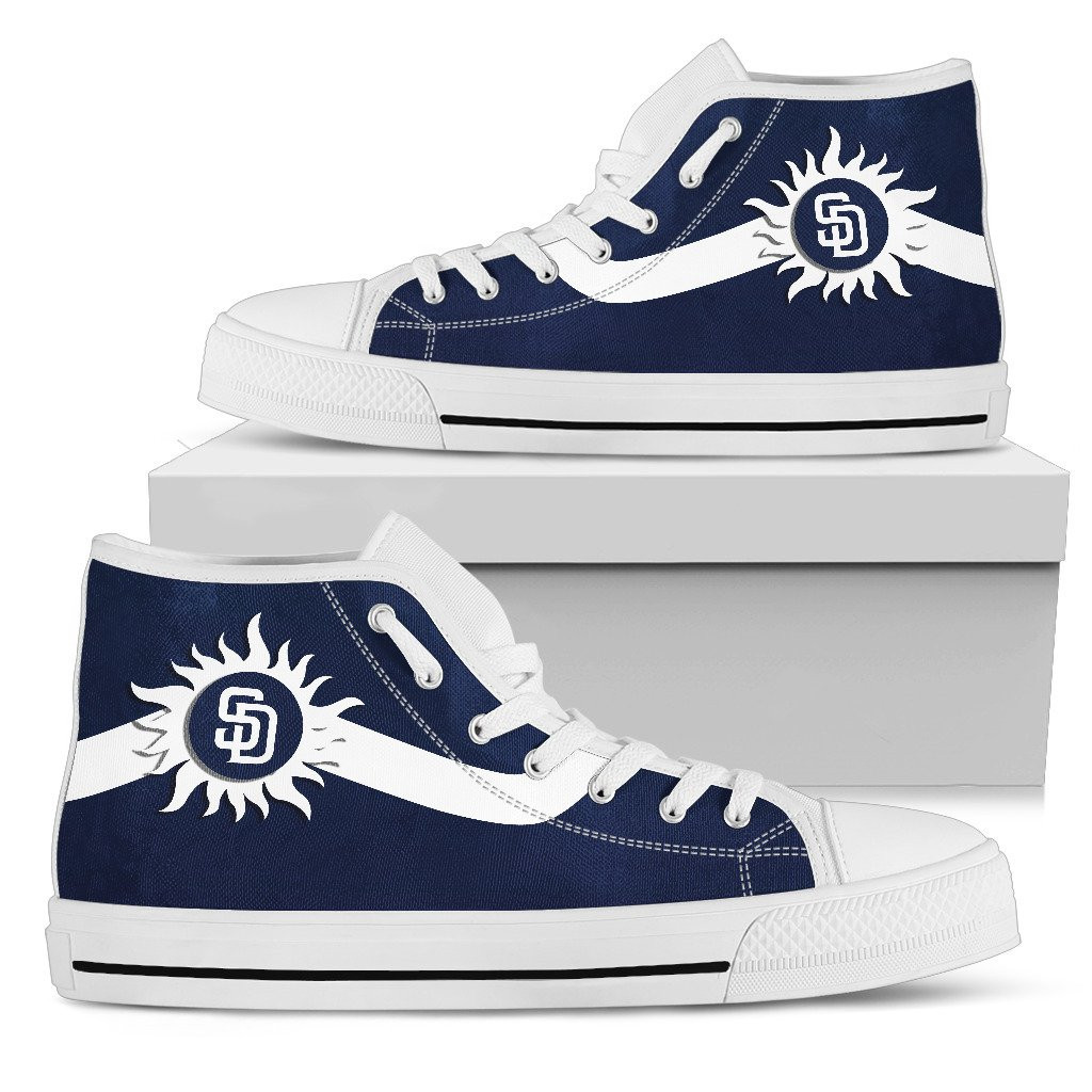 Simple Van Sun Flame San Diego Padres High Top Shoes Printed For Men And Women - Image 2