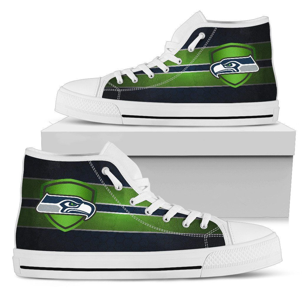 The Shield Seattle Seahawks High Top Shoes Printed For Men And Women - Image 2