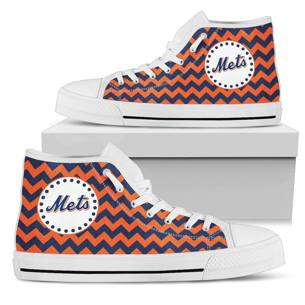 Chevron Broncos New York Mets High Top Shoes Printed For Men And Women - Image 2