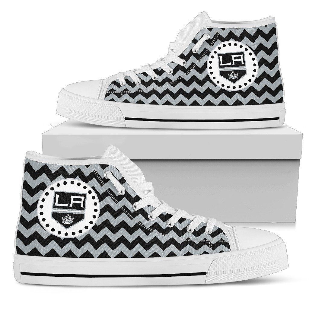 Chevron Broncos Los Angeles Kings High Top Shoes Printed For Men And Women - Image 2