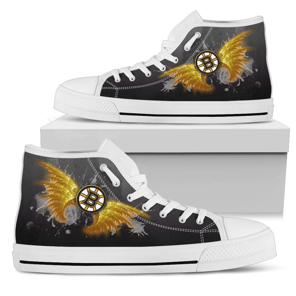 Angel Wings Boston Bruins High Top Shoes Printed For Men And Women - Image 2
